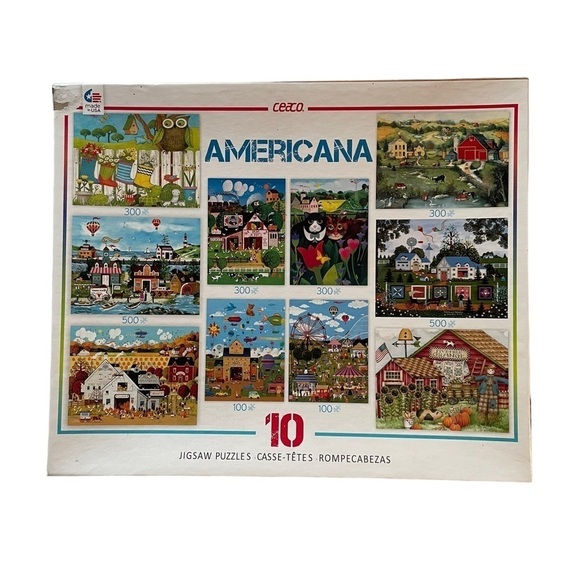 CEACO AMERICANA Jigsaw Puzzles Set of 8 New in Opened Box Educational Game - Picture 1 of 6